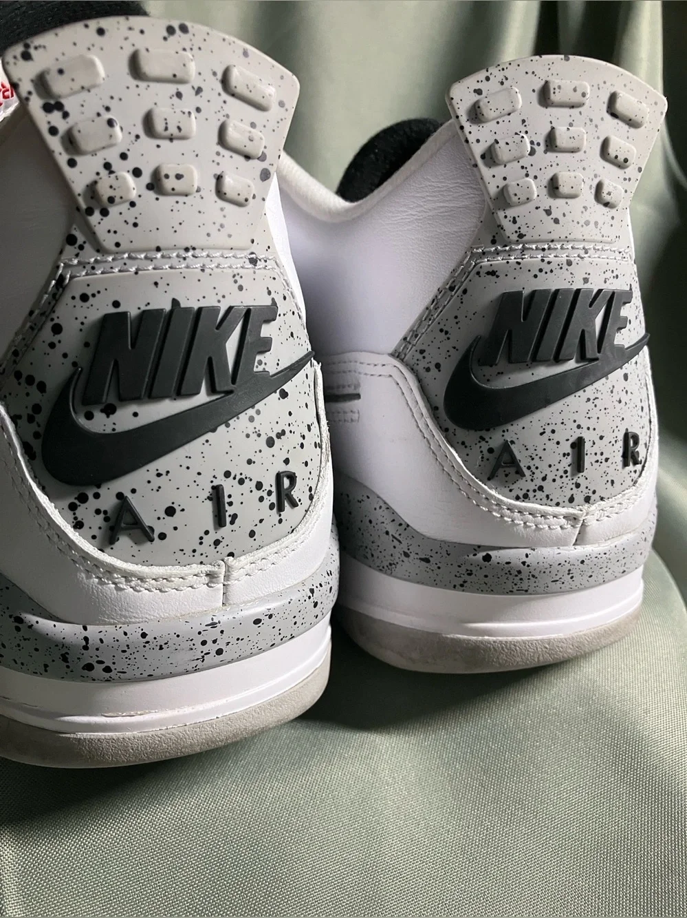 Air Jordan White Black Cement Grey Retro 4 Sneakers